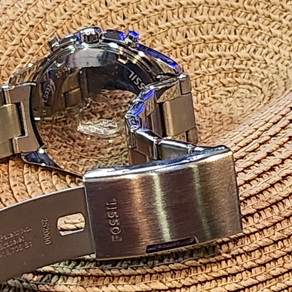 NWT FOSSIL Decker Chronograph Watch ES339 New Battery SS 8 inch - Picture 6 of 9